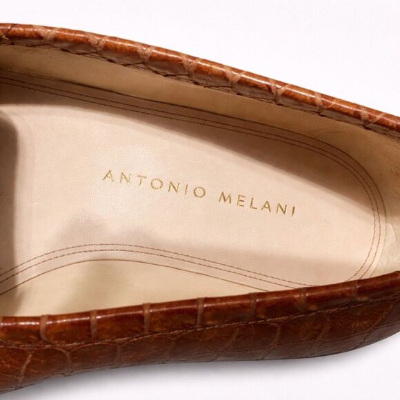 Antonio Melani Men’s Penny Loafers 7.5M Brown Leather Slip On Dress Shoes main image 7
